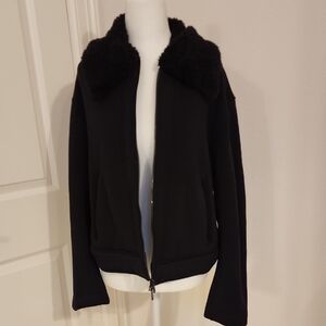 Athleta Dark Teddy Jacket with Plush Collar